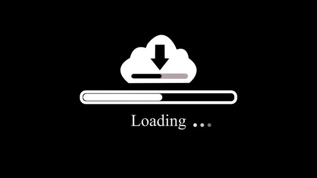 Cloud Download Loading Animation Progress Bar cloud downloading uploading.