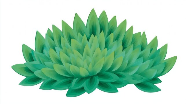 Green succulent plant with pointed leaves on white background.