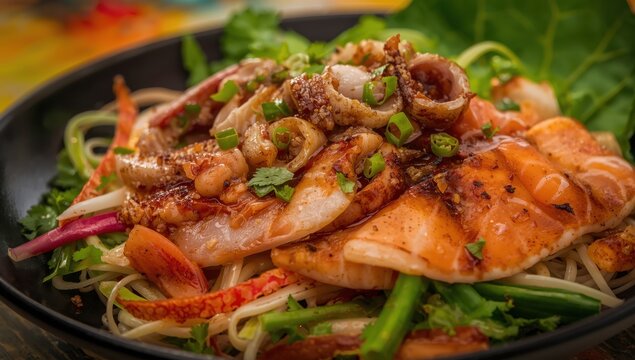 Spicy squid salad from Thailand, Yum!