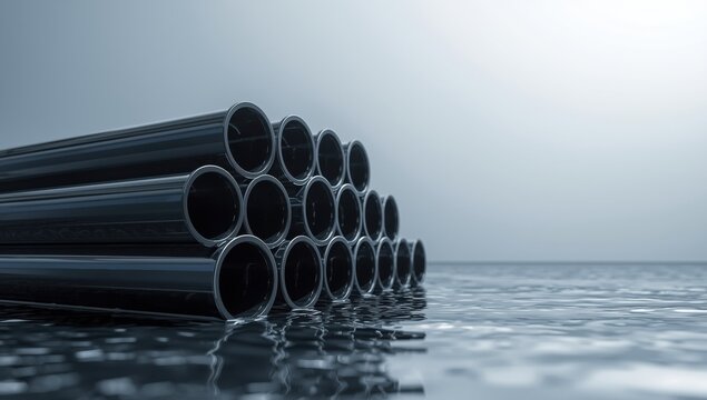 Stack of HDPE tubing