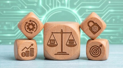 Balancing ai and human ethics modern business landscape infographic digital environment high-tech viewpoint social responsibility