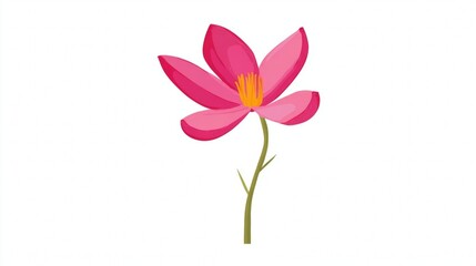 Obraz premium Beautiful Pink Lotus Flower Illustration on White Background.