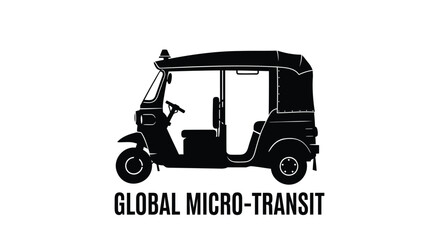 Fototapeta premium Tuk-tuk vector icon for micro-transit and transportation