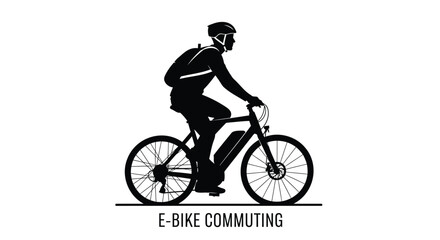 Obraz premium E-bike commuting vector icon