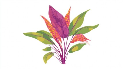 Vibrant Tropical Plant with Colorful Leaves.