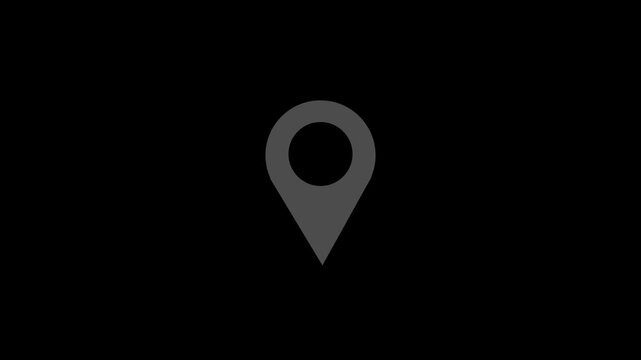 Map pointer icon set with pin symbols for navigation and location markers black background, with 4k video animation.