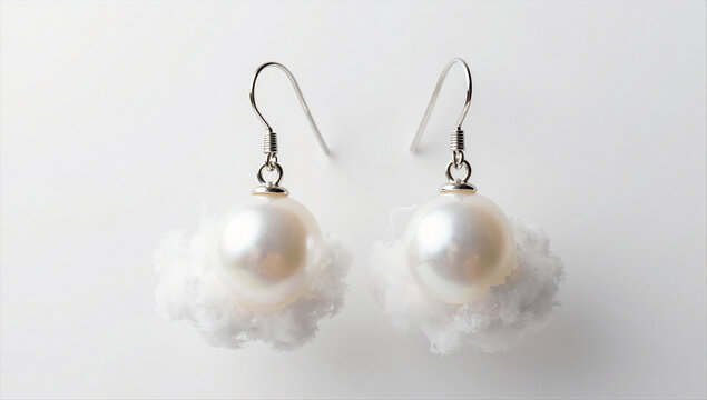 Ethereal Cloud Pearl Earrings for Beauty Campaign