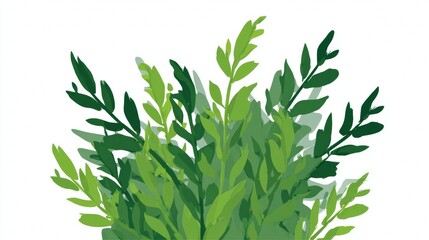 Obraz premium Illustration of a lush green plant with varied leaf shades.