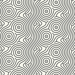 Fototapeta premium Vector seamless pattern. Modern stylish texture with smooth natural rings. Repeating abstract tileable background. Concentric organic shapes. Trendy surface design.