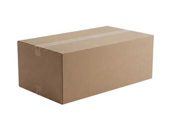 A rectangular object wrapped in brown paper with visible creases on its surface. isolated on transparent background