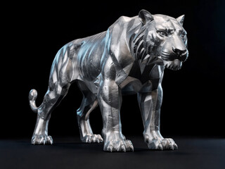 Fototapeta premium Metal Tiger Sculpture