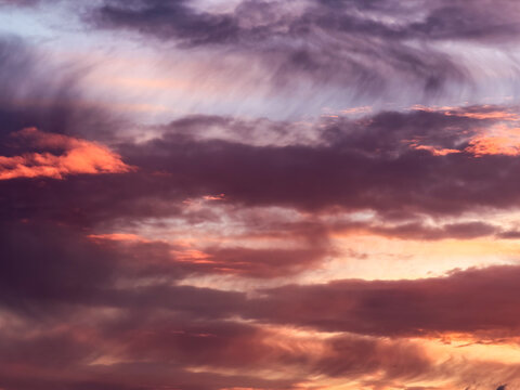 Close up from a beautiful sunset sky, at Blackpool, UK.