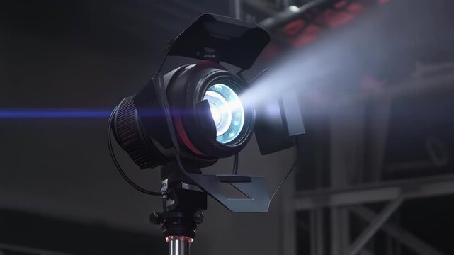 七色の光が交錯する幻想的なステージ照明演出