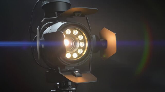 七色の光が交錯する幻想的なステージ照明演出