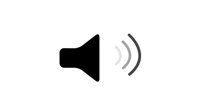 Speaker icon animated on speaker volume animation, soundwave animation visually represents the audio signals in motion 4k video animation.
