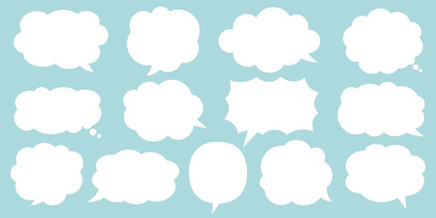 シンプルな吹き出しセット。ベクター・編集しやすい素材