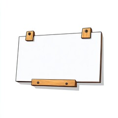 Blank wooden easel frame on white background
