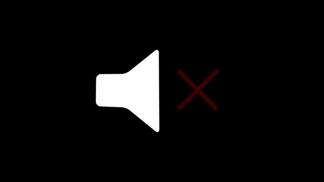 Sound icon audio music speaker animation. Speaker icon. sound icon. Animation of speaker volume, Microphone, sound Voice with speaker icon on black background,with 4k animation.
