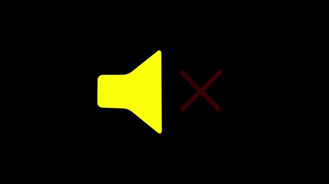 Sound icon audio music speaker animation. Speaker icon. sound icon. Animation of speaker volume, Microphone, sound Voice with speaker icon on black background,with 4k animation.