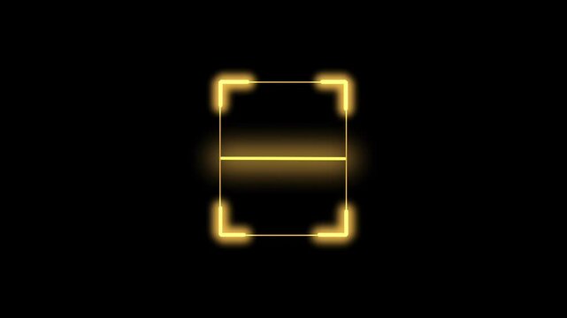 QR Code Scanner Animation on dark screen. Futuristic barcode quick-response code scanning Bar. scan any Documents on a black background