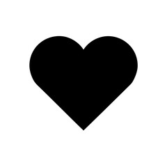 A simple black heart shape on a white background