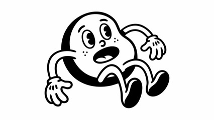 Obraz premium Retro Cartoon Avocado Character in a Dynamic Pose.