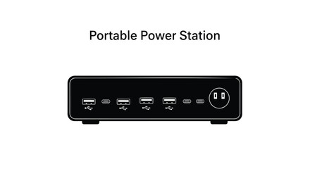 Obraz premium Portable power station vector