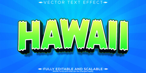 Hawaii editable text effect, editable beach and tropical text style © shtamim