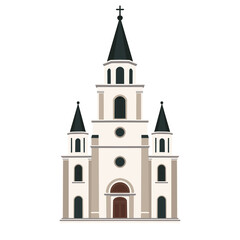 Fototapeta premium Vintage Church Architecture Illustration