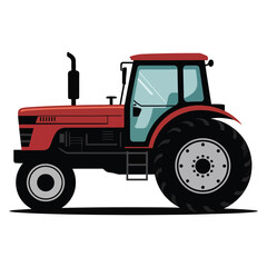 Obraz premium red tractor isolated