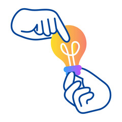 Obraz premium Hand drawn style icon of idea sharing 