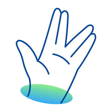 A doodle style icon showing vulcan salute 