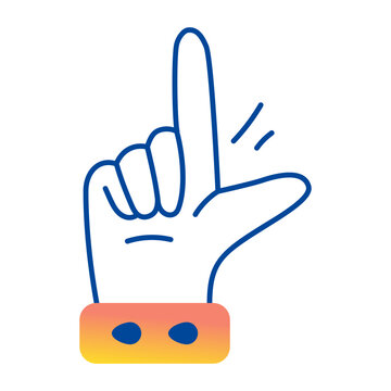 Doodle style icon of looser sign 