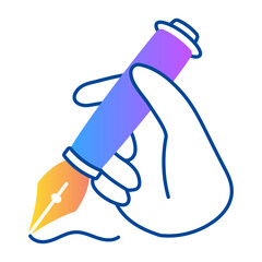 A drawing style icon depicting calligraphy