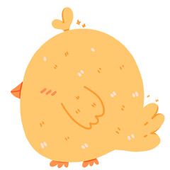 Illustration of a cute yellow chicken