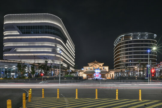 Kaohsiung, Taiwan, February 16, 2026: Landscape View Of Beautiful Train Station With Japanese Anime Figure Ultraman During Lantern Festival, Kaohsiung Wonderland