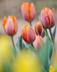 可愛い満開なチューリップの花