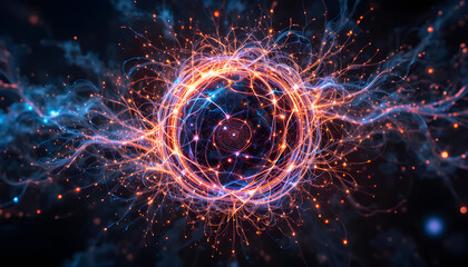 Fototapeta premium Generative ai.visualization of wave particle