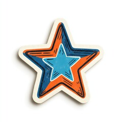 Obraz premium Two stylized, layered stars, one inside the other, in blue and orange