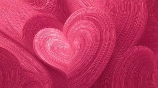Romantic love theme for Valentines Day. A vibrant red heartshaped wallpaper with swirling patterns, creating a mesmerizing visual effect that evokes feelings of love and romance.