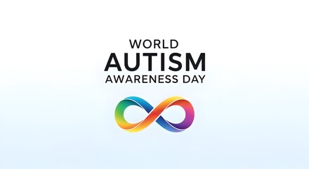 Colorful infinity symbol design representing global autism awareness day, promoting understanding, acceptance, and support for neurodiversity worldwide