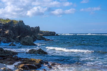 Atlantic Ocean coast with cliffs.
