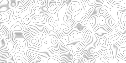 Abstract Minimal Gray Topographic Contour Map with Flowing Elevation Lines, Seamless Terrain Pattern and Vintage Outdoors World Map Template Vector Graphic. © Hasan