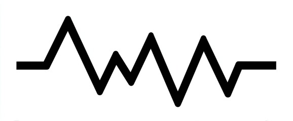 A stark, jagged black line forms an uneven graph on a white background