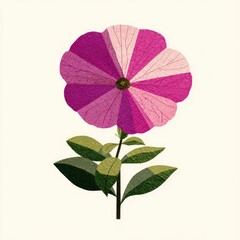 A single, stylized flower with vibrant pink and magenta petals