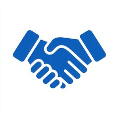Fototapeta premium Handshake Icon in Blue Representing Partnership and Collaboration