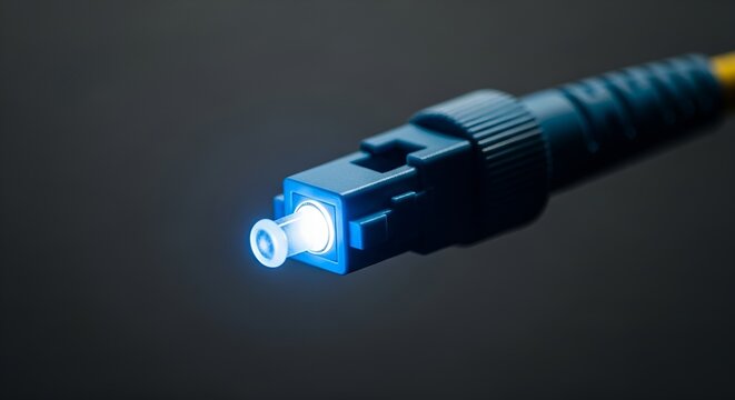 Fiber Optic Cable with Bright Light.