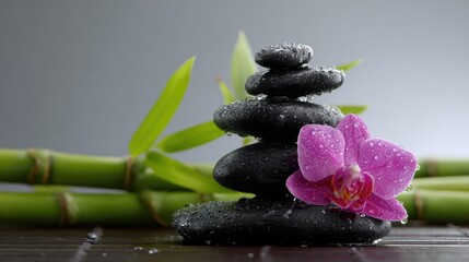 Fototapeta premium Zen Buddhism, meditation, inner peace, Chinese Japanese Asian tradition. Therapy stress release treatment, health lifestyle.