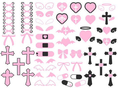 病みかわいいイラスト素材セット