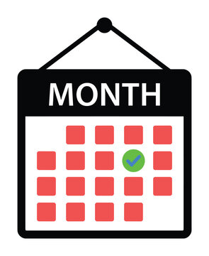 Monthly calendar to remember a marked date, for events or appointments agenda schedule